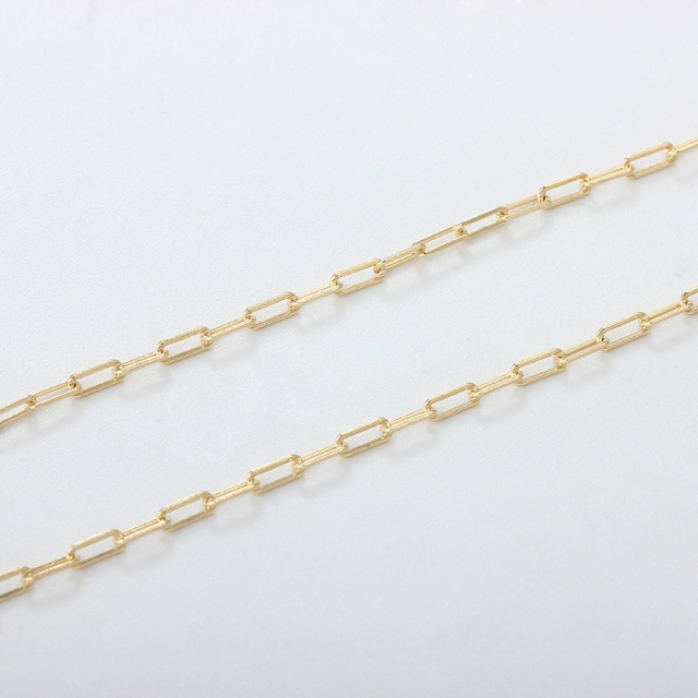 925 Sterling Silver Lightweight Textured Paperclip Link Chain