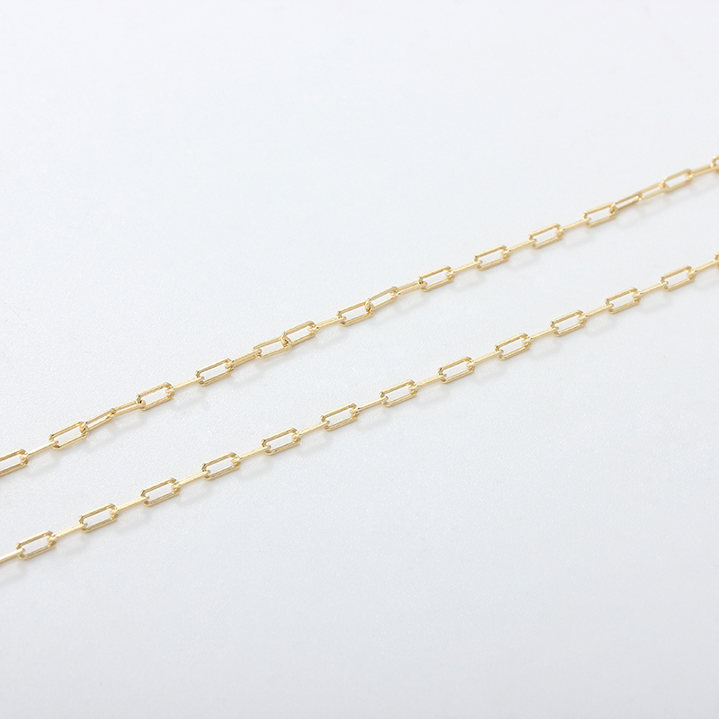 925 Sterling Silver Lightweight Textured Paperclip Link Chain