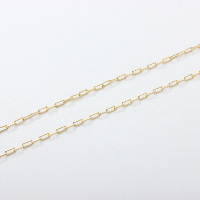 925 Sterling Silver Lightweight Textured Paperclip Link Chain