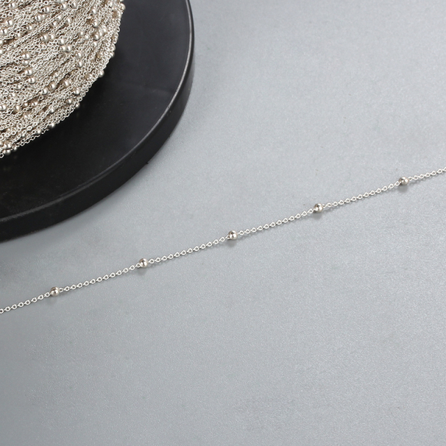 925 Sterling Silver Cable with Bead Chain