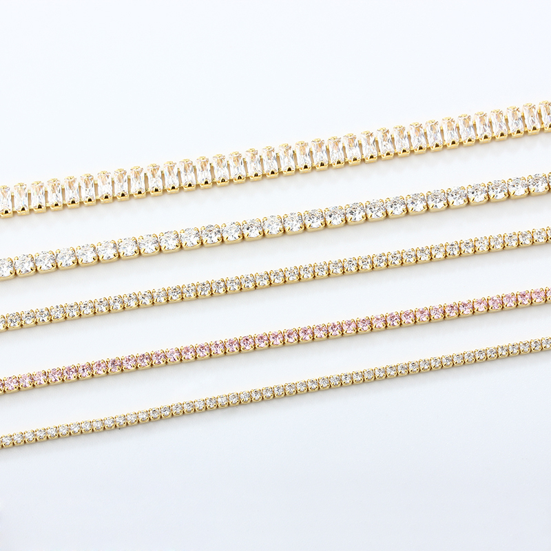 925 Sterling Silver CZ Tennis Chain
