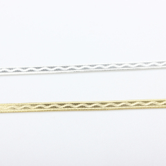 925 Sterling Silver Diamond Cut Herringbone Link Chain