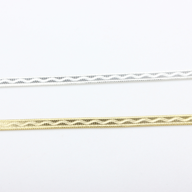 925 Sterling Silver Diamond Cut Herringbone Link Chain