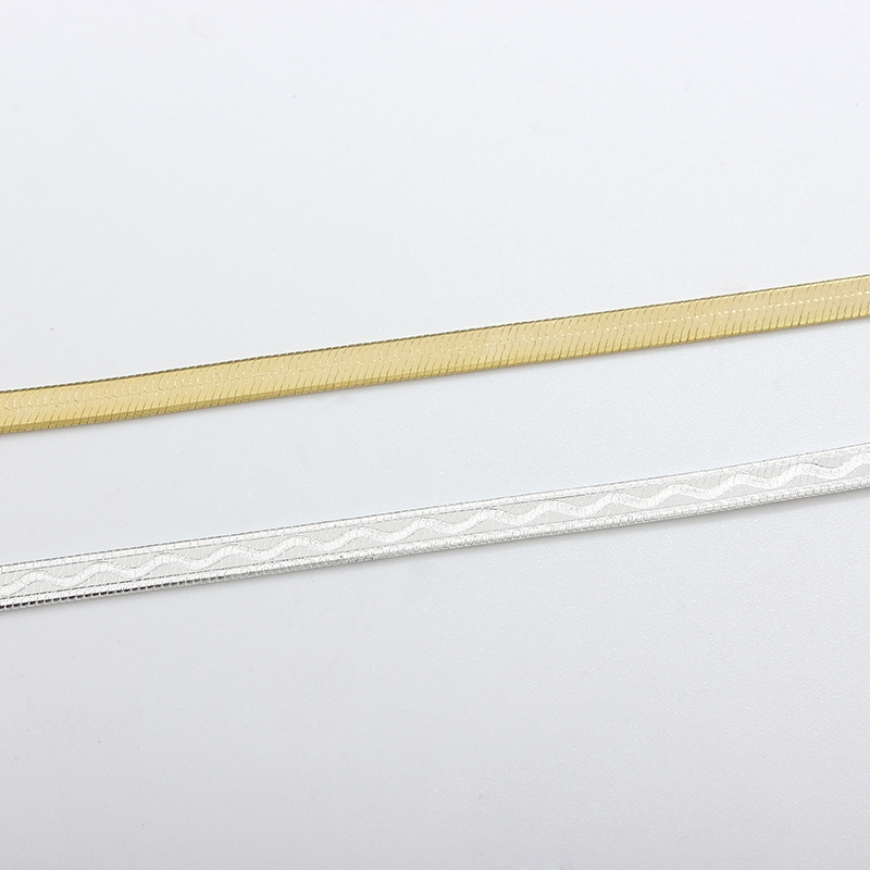925 Sterling Silver Diamond Cut Herringbone Link Chain