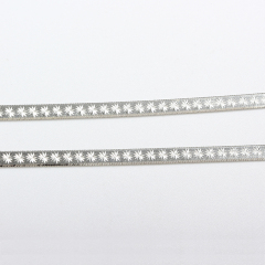 925 Sterling Silver Star-Etched Flat Herringbone Chain
