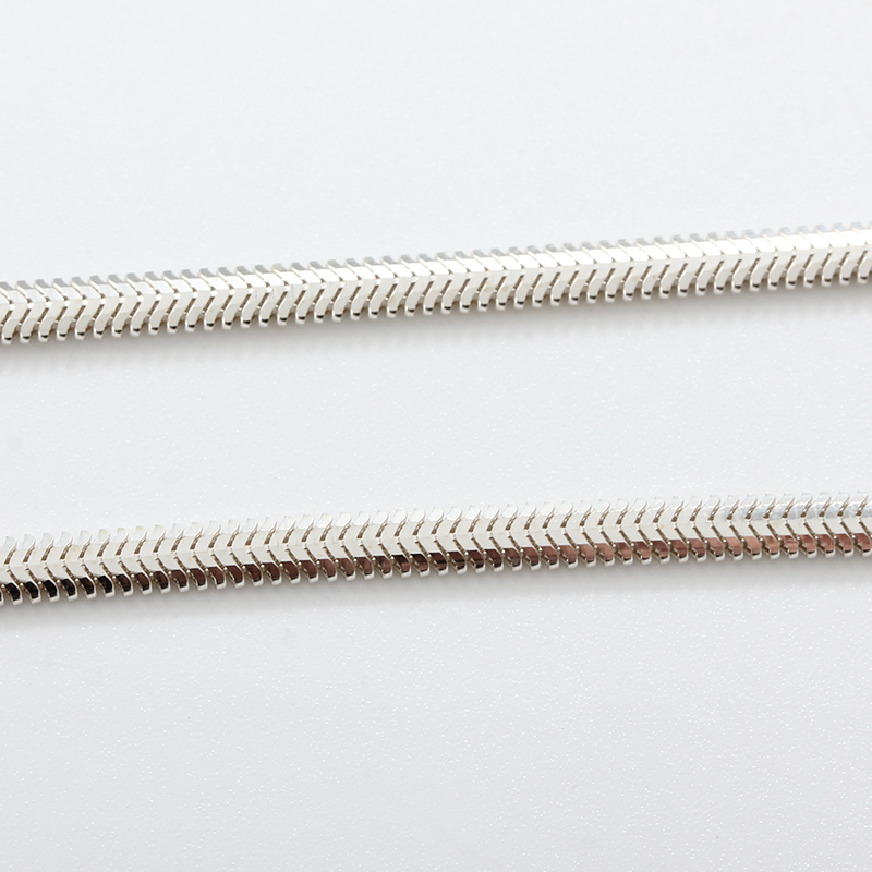 925 Sterling Silver Snake Herringbone Link Chain