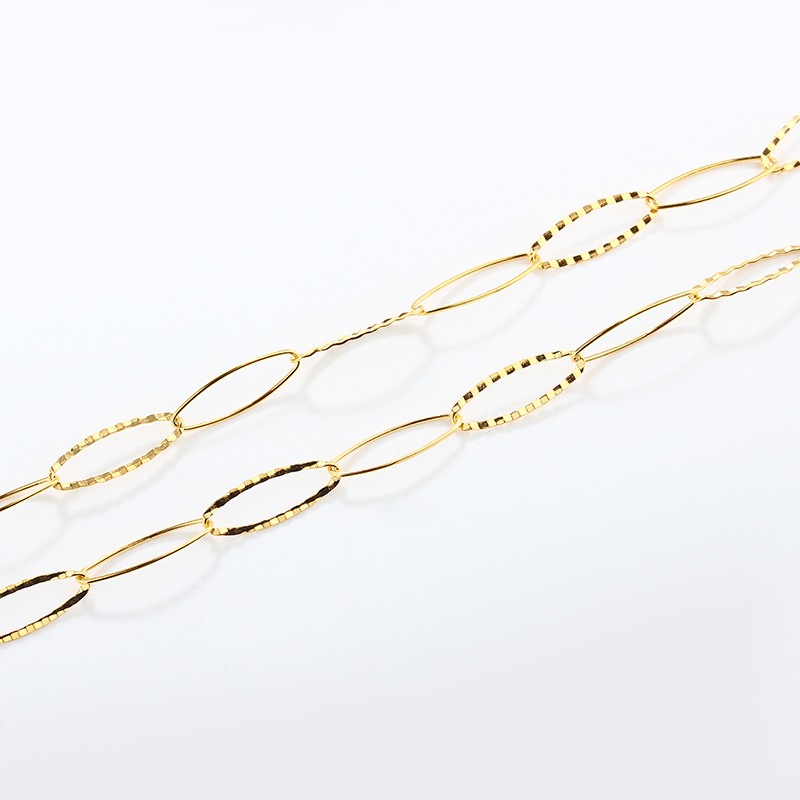 925 Sterling Silver Large Oval Link Chain with Diamond-Cut Texture