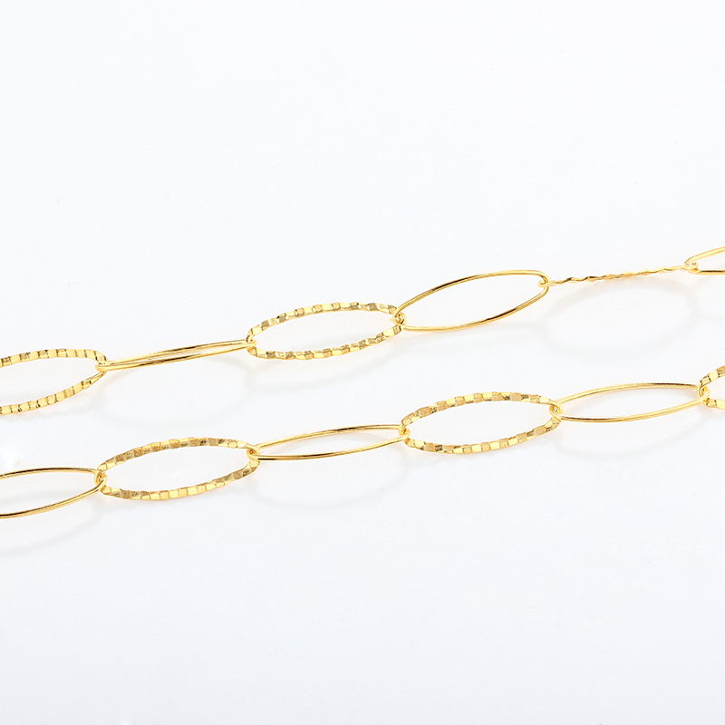 925 Sterling Silver Large Oval Link Chain with Diamond-Cut Texture