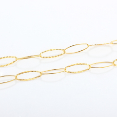 925 Sterling Silver Large Oval Link Chain with Diamond-Cut Texture