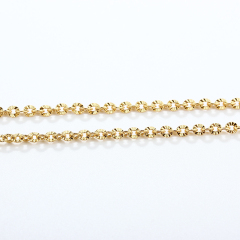 925 Sterling Silver Engraved Sunburst Fancy Link Chain