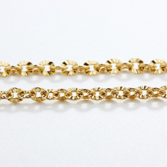 925 Sterling Silver Engraved Sunburst Fancy Link Chain