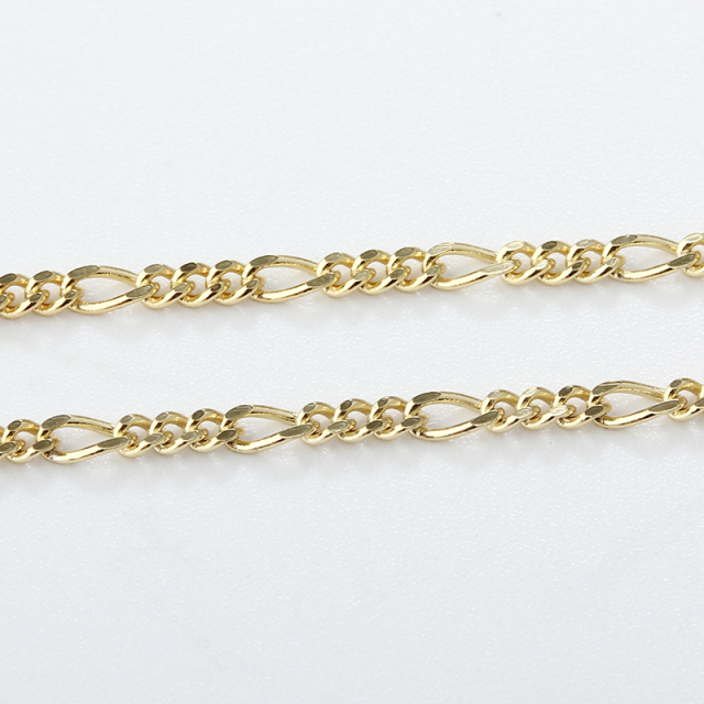 925 Sterling Silver 3+1 Figaro Cable Chain