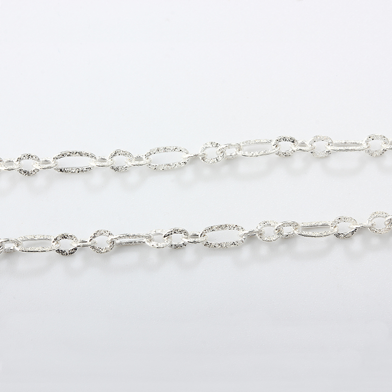 925 Sterling Silver Brushed 3+1 Figaro Chain