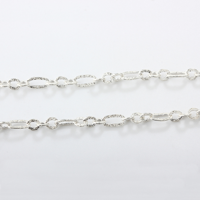 925 Sterling Silver Brushed 3+1 Figaro Chain