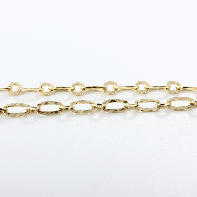 925 Sterling Silver Hammered 1+1 Figaro Chain