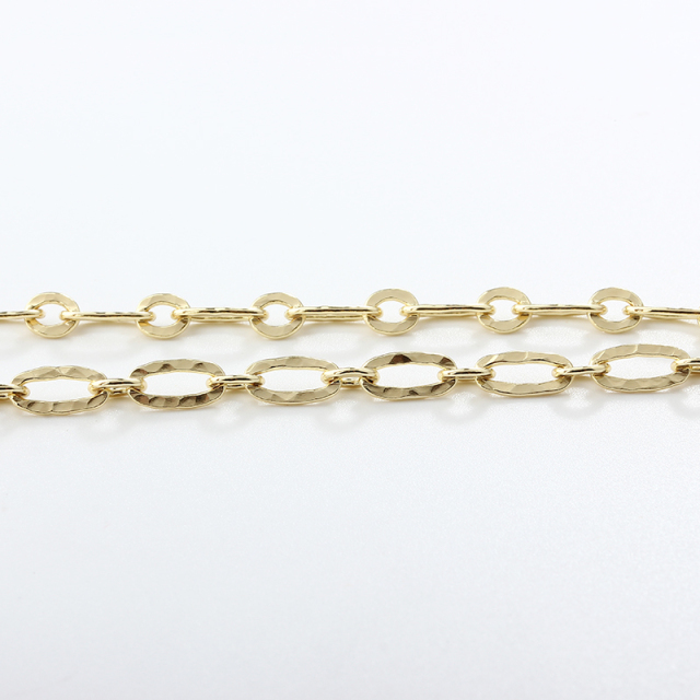 925 Sterling Silver Hammered 1+1 Figaro Chain
