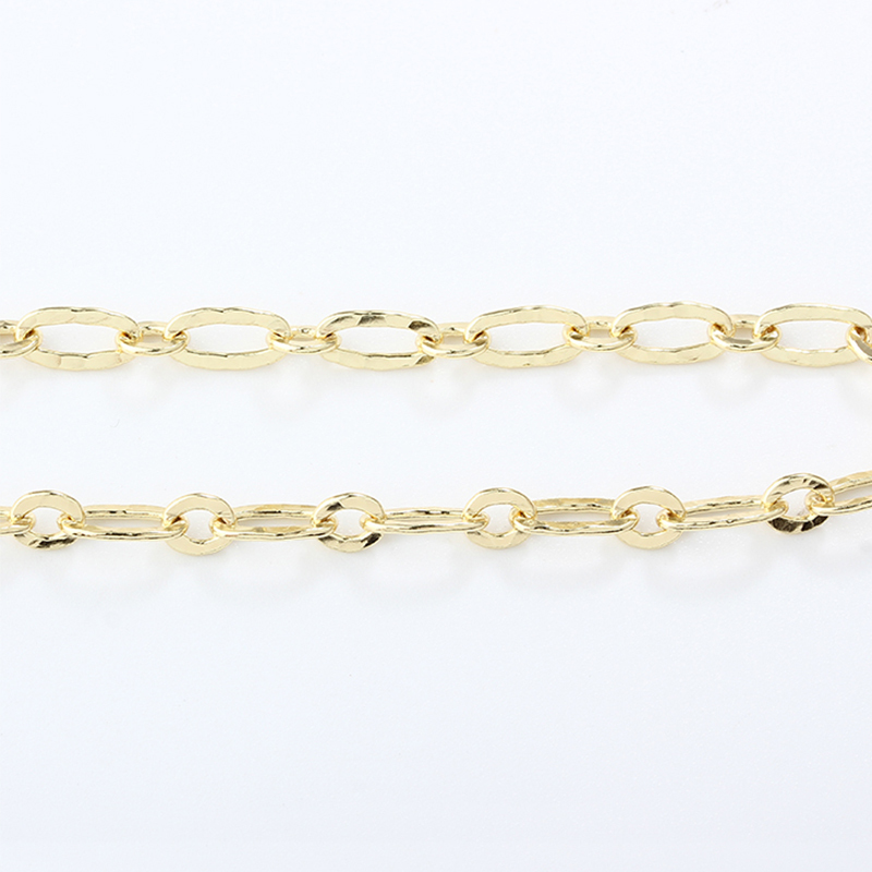 925 Sterling Silver Hammered 1+1 Figaro Chain
