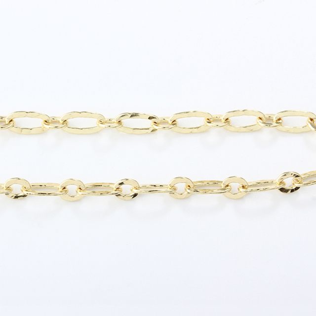 925 Sterling Silver Hammered 1+1 Figaro Chain