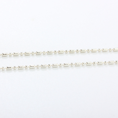 925 Sterling Silver Round And Long Bead Chain