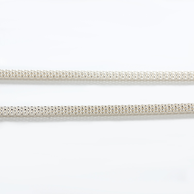 925 Sterling Silver Round Popcorn Chain