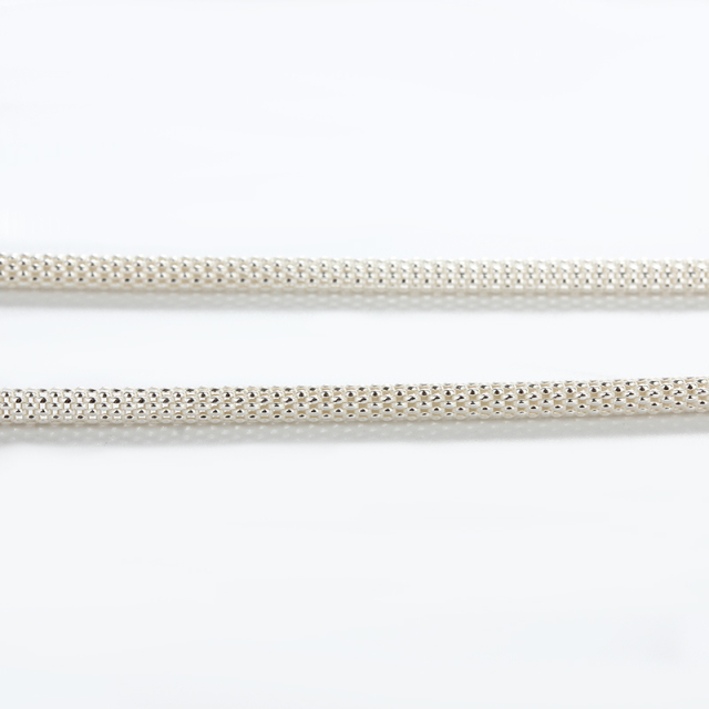 925 Sterling Silver Round Popcorn Chain