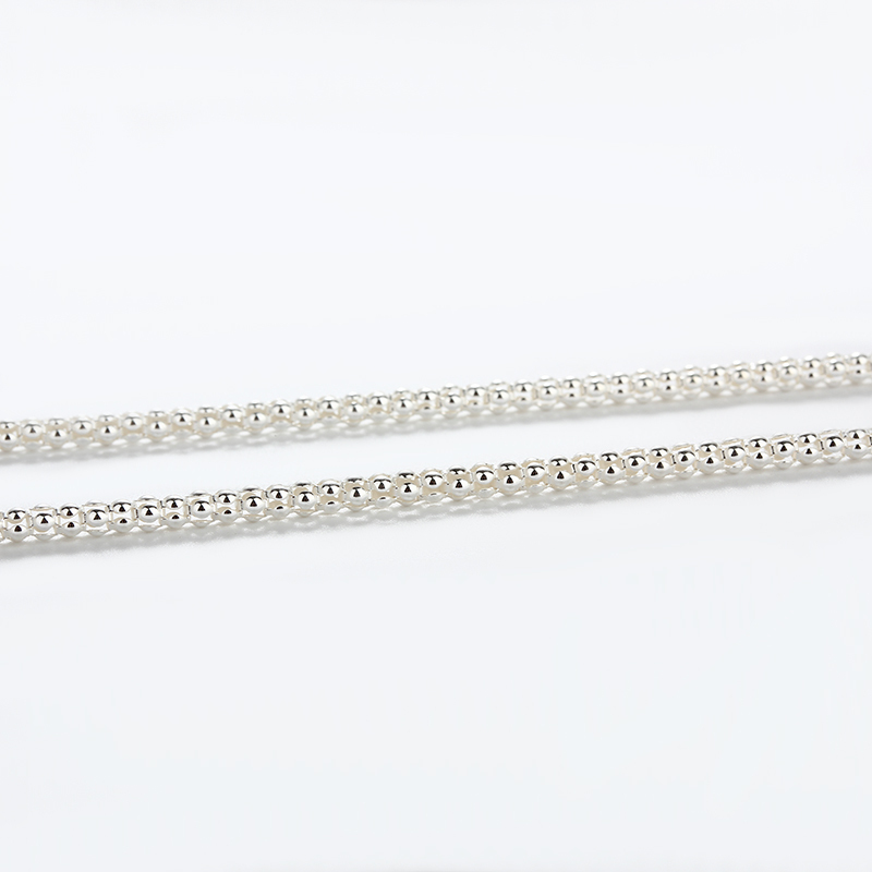 925 Sterling Silver Round Popcorn Chain