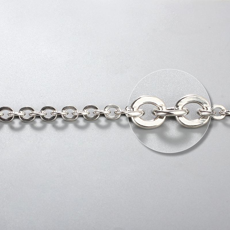 925 sterling silver hollow hammer rolo chain