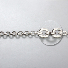 925 sterling silver hollow hammer rolo chain
