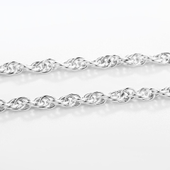 925 Sterling Silver Cut Rope Chain