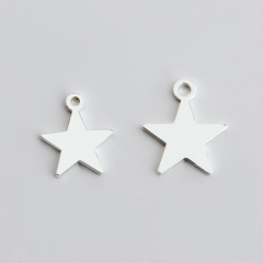 925 Sterling Silver Flat Star Charms for Jewelry Making