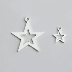 925 Sterling Silver Hollow Star Charms