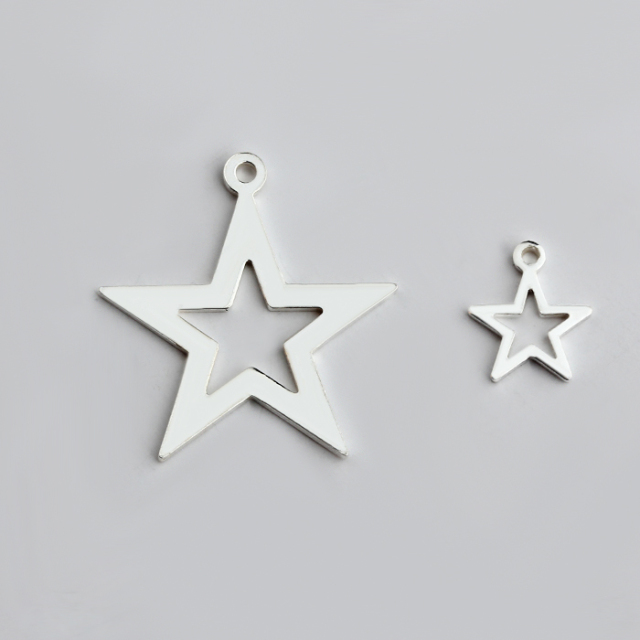 925 Sterling Silver Hollow Star Charms