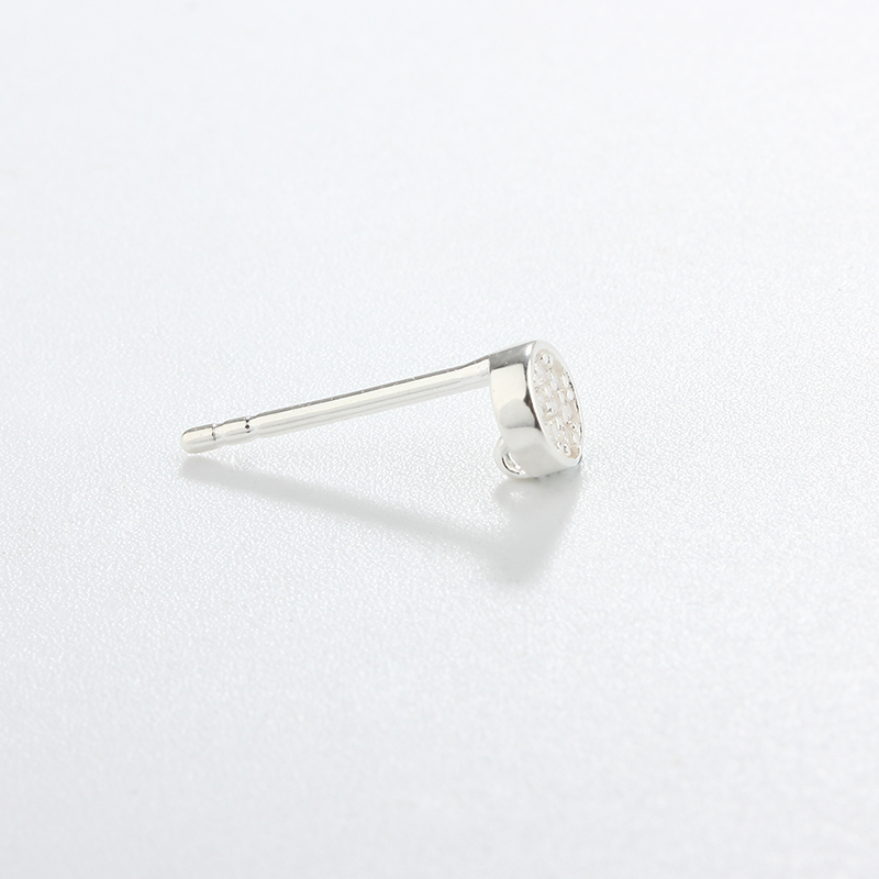 925 Sterling Silver Mini Round CZ Earring Finding Studs