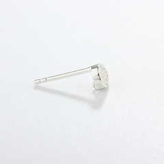 925 Sterling Silver Mini Round CZ Earring Finding Studs