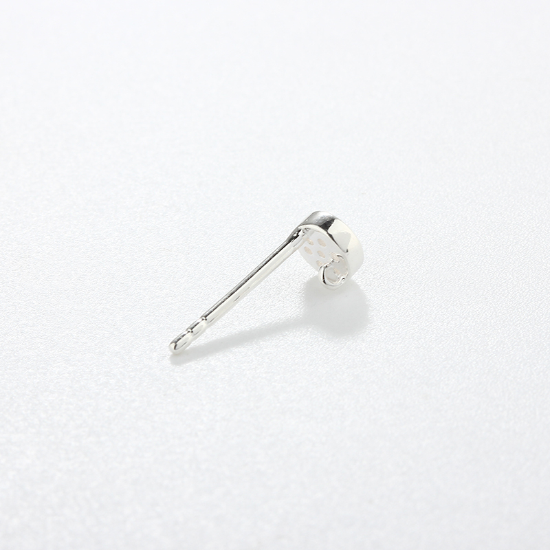 925 Sterling Silver Mini Round CZ Earring Finding Studs
