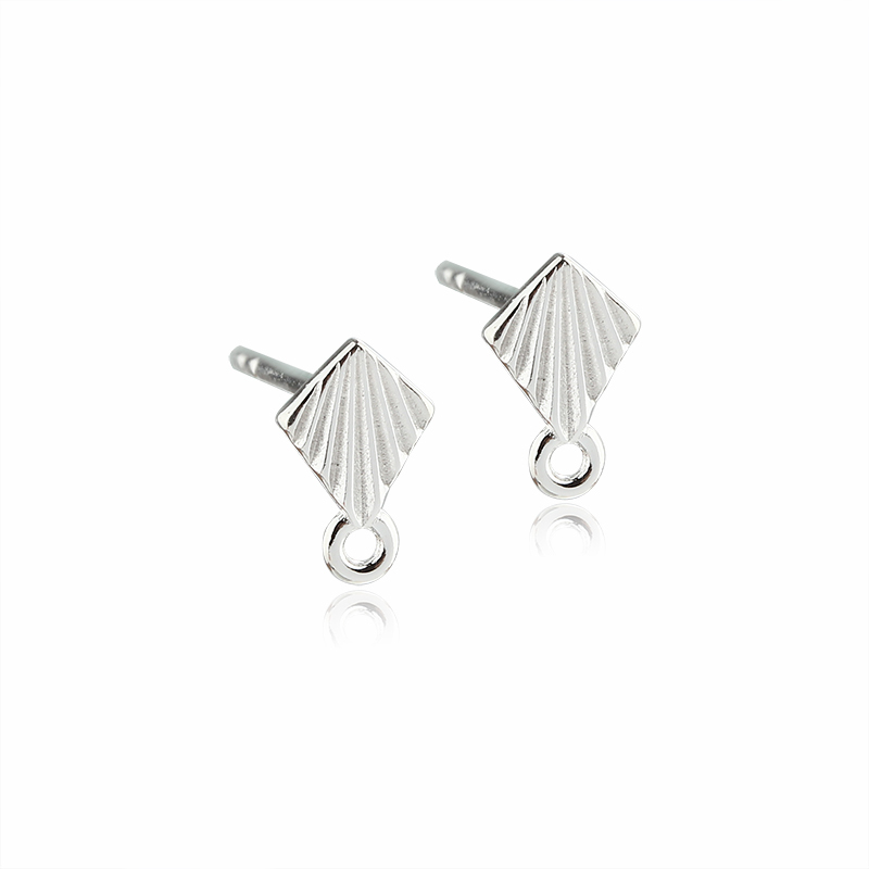 925 Sterling Silver Polygon Earring Finding Studs