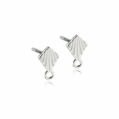 925 Sterling Silver Polygon Earring Finding Studs