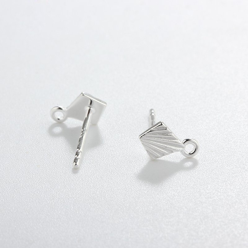 925 Sterling Silver Polygon Earring Finding Studs