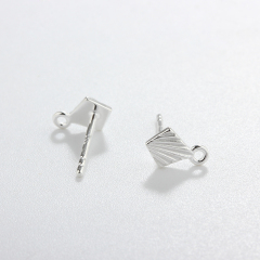 925 Sterling Silver Polygon Earring Finding Studs