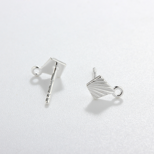 925 Sterling Silver Polygon Earring Finding Studs