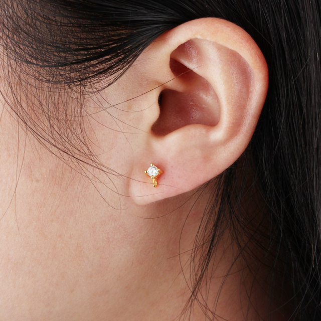 925 Sterling Silver Round Earrings Studs