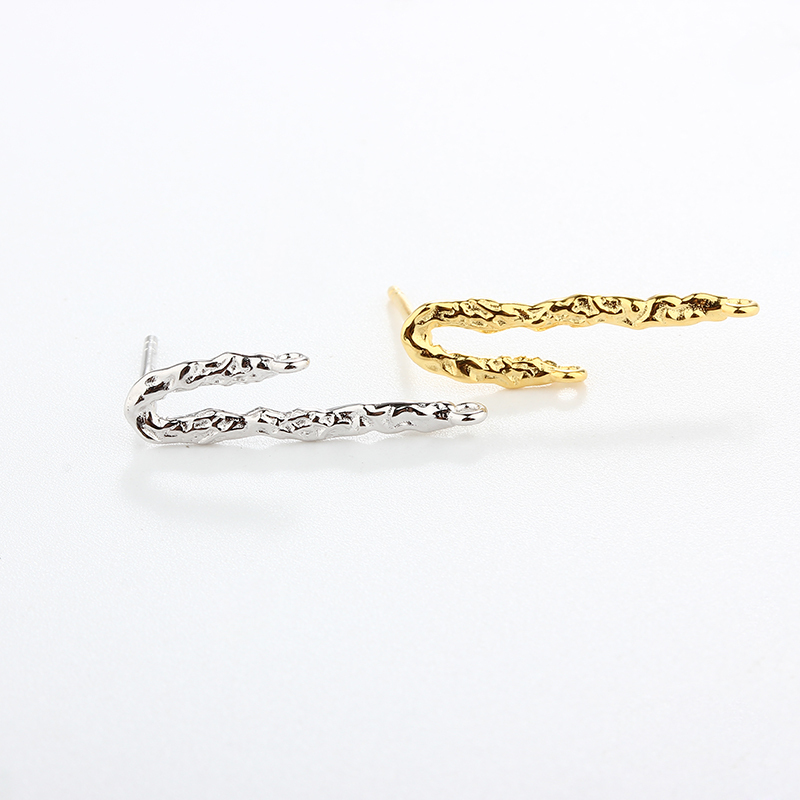 925 Sterling Silver Hammered  Earring Finding
