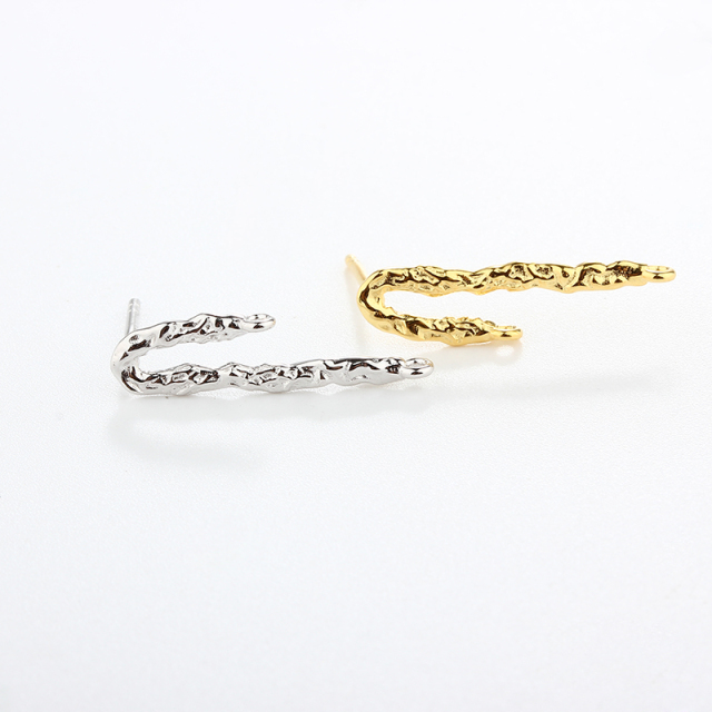 925 Sterling Silver Hammered  Earring Finding