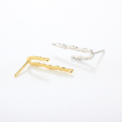 925 Sterling Silver Hammered  Earring Finding