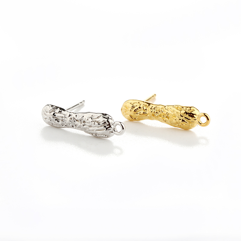 925 Sterling Silver  Hammered  Earring Studs Finding