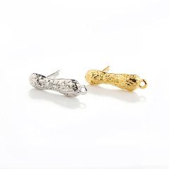 925 Sterling Silver  Hammered  Earring Studs Finding