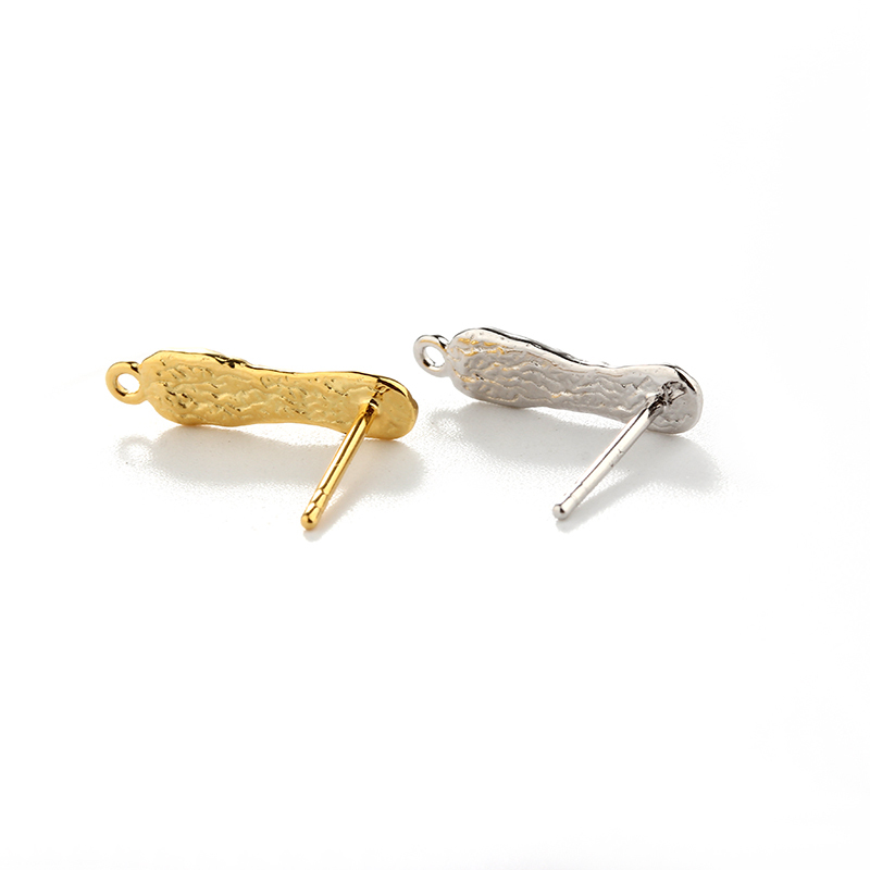 925 Sterling Silver  Hammered  Earring Studs Finding