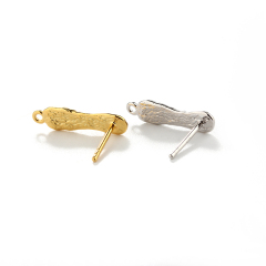 925 Sterling Silver  Hammered  Earring Studs Finding