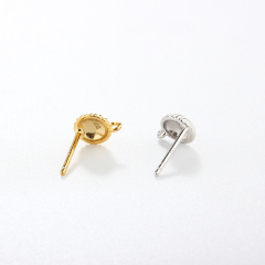 925 Sterling Silver Round Earring Studs Finding