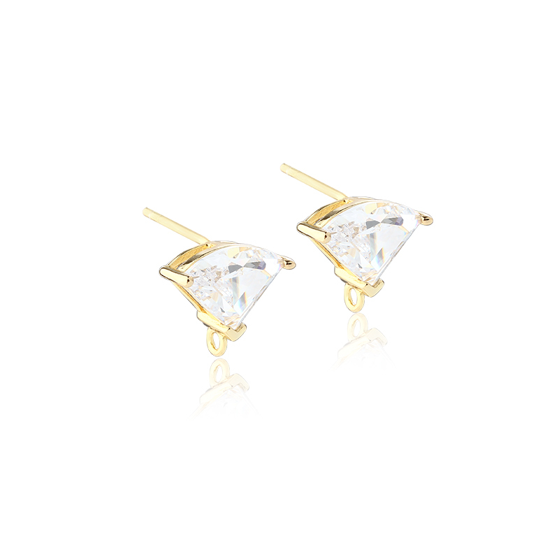 925 Sterling Silver Special Shaped CZ Earring Finding Studs